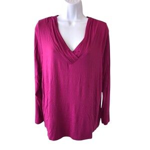 Soft Surroundings Shirt Womens 1X Pink Buttons Casual Feminine